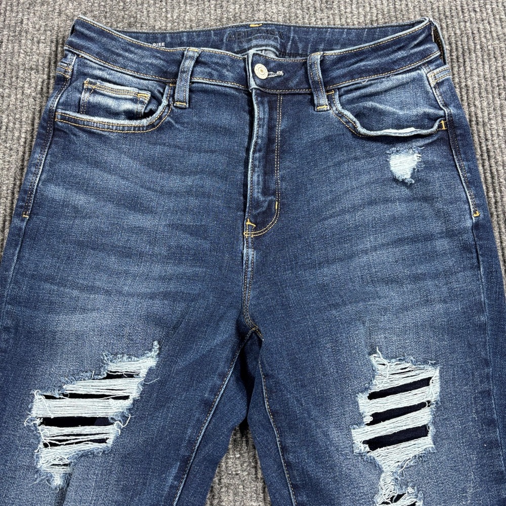 Arizona Jean Co Hi-Rise Skinny Jeans Women 13‎ Blue Distressed Denim